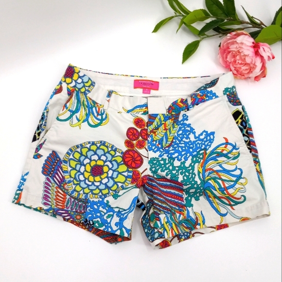 *SOLD* BANANA REPUBLIC Trina Turk Collection Tropical Coral Reef Print Shorts - Picture 16 of 16